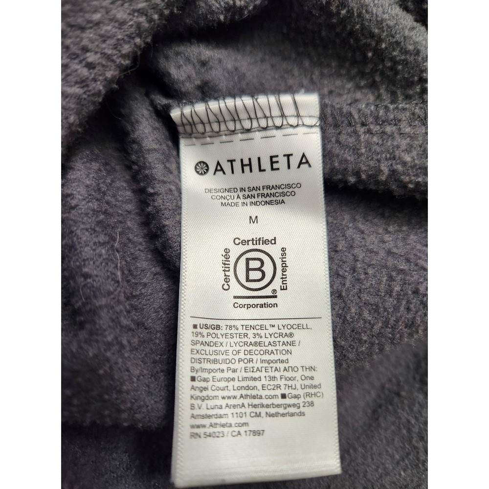 Athleta Sweatshirt Tunic Womens M Gray Raglan Long Sleeve Thumbholes Fleece - Picture 12 of 14